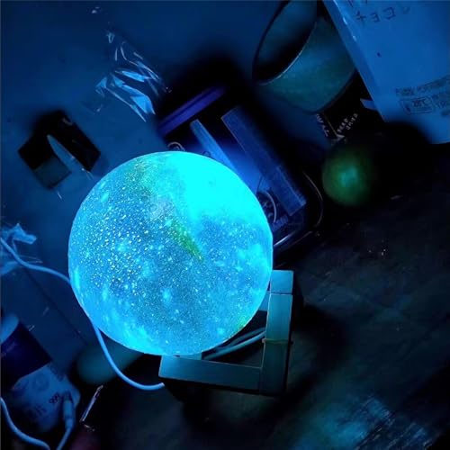 Image of Moon Lamp Kids Night Light Galaxy Lamp - 16 Colors Moon Light with Wood Stand Remote & Touch Control USB Rechargeable Gift for Girls Lover Birthday - 5.9 inch