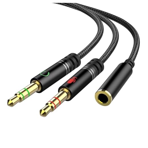 Headphone 3.5mm Splitter Mic Cable for Computer, KOOPAO Headset 3.5mm Female to 2 Dual Male Microphone Audio Stereo Jack Earphones Port to Gaming Speaker PC Adapter