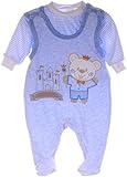  Baby Strampler Set Nicki Stramplerhose Shirt 50 56 62 Blau Anzug Reborn Newborn (62-68)