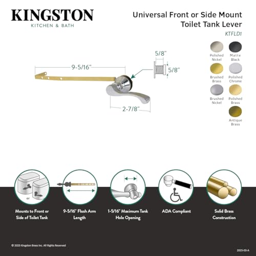 Levier de réservoir Kingston Brass KTFLD8 nickel brossé