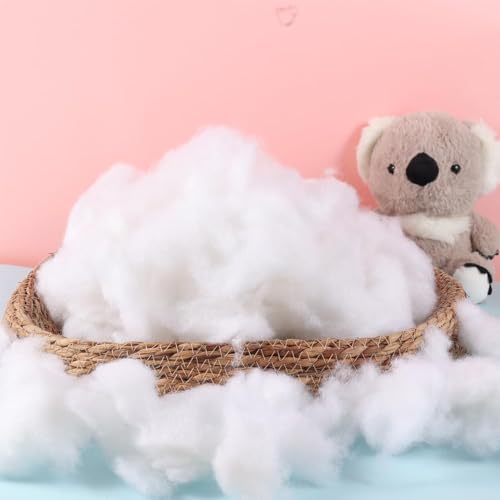 Image of Soft 4.5 Kg Fiber, Racron Polyester Synthetic Cotton Filling for Cushion, Pillow, Teddy Bear, Toy Stuffing (4.5 Kg, Pure Virgin Fiber, White) (Vacuum Packed)