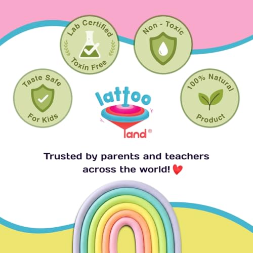 Image of Lattooland Sensory Pastel Clay Dough for Kid | Non-Sticky, Non Toxic Playdough |100% Natural,Taste-Safe & Lab-Certified | Skin-Friendly & Child Safe Organic Clay | Preschool Learning Toy | Age 2+