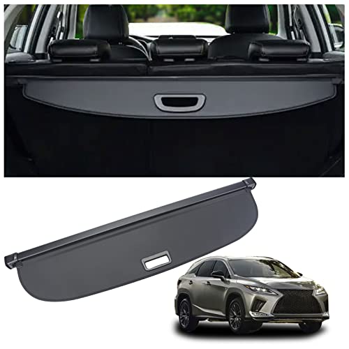 SAOKNCE Cargo Cover Fit for 2016 2017 2018 2019 2020 2021 2022 RX RX350 RX450h (Not for RX350 L or RX450h L) Rear Storage Waterproof Retractable Rear Trunk Security Cover Shielding Shade Black