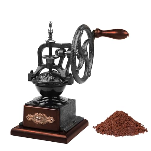 XINQUILIFY Manual Burr Coffee Grinder,Home Vintage Style Wooden Hand Crank
