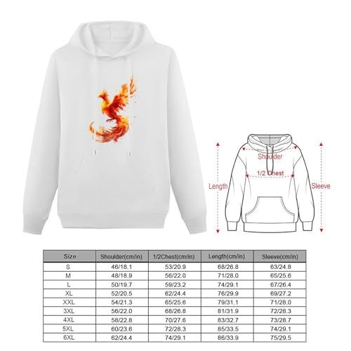 Phoenixs Unisex Casual Hoodies Long Sleeve Lightweight Pullover Tops Loose Sweatshirt with Pocket2
