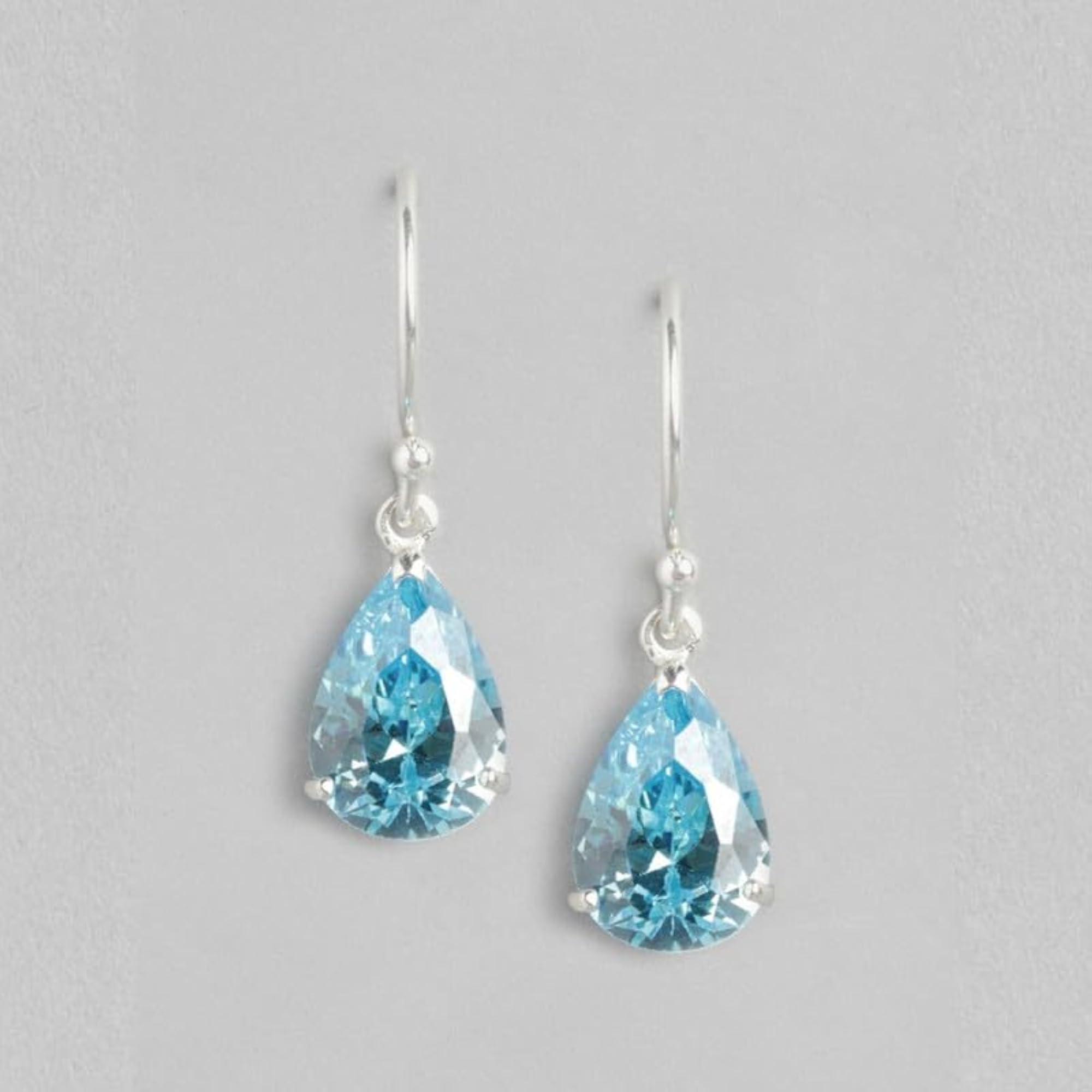 925 Sterling Tear Drop Sapphire Serenade Earrings
