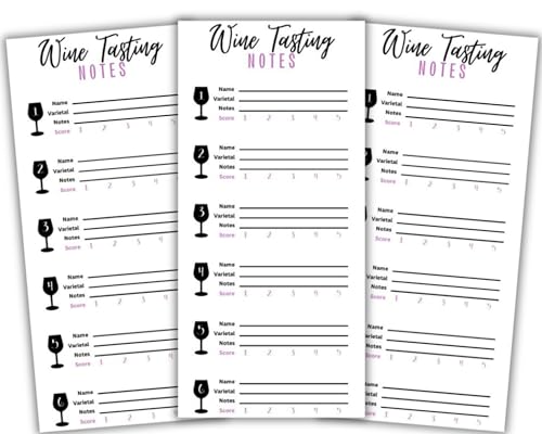 Wine tasting card scorecard for blind wine tasting party Wine