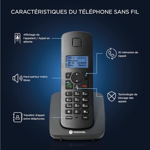 Motorola C4201 Combo Téléphone Fixe et Sans Fil - vue 6