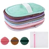 8 Stück Abschminktücher Waschbare Abschminkpads Waschbar Wattepads Wiederverwendbare Wattepads, Reinigungspads Gesicht, Make up Entferner Tücher für Travel Erase Kosmetik Reinigungstücher(10x12cm)