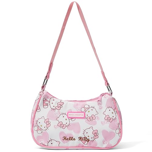 Cute Shoulder Bags for Women, Mini PU Hobo Crossbody Bag, Small Casual Shoulder Bag, Gift for Girls (Pink)