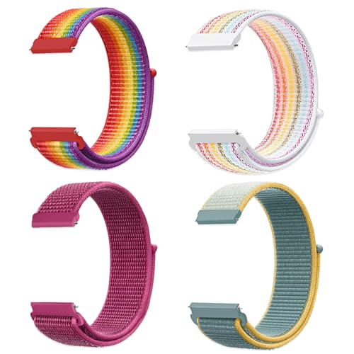 JSTHHTT 4 Piezas 22mm/20mm Pulseras Elásticas Ajustables de Nylon Deportivo de Repuesto