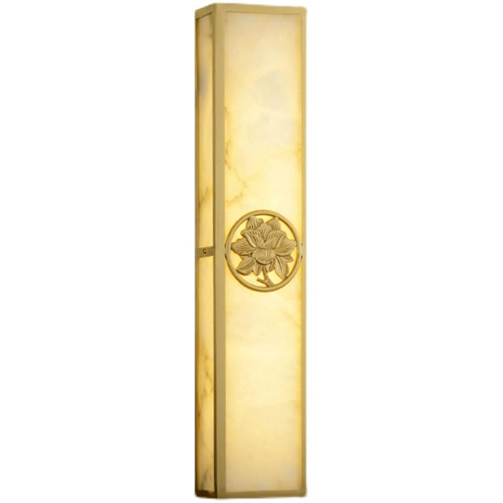 HUAYUSEDF 23.62In Alabaster Wall Sconce Modern 24W Rectangle Gold Natural Lighting Spanish Stone Indoor Fixture-Luxury 3000K Vanity Light for Bedroom Living Room Stair