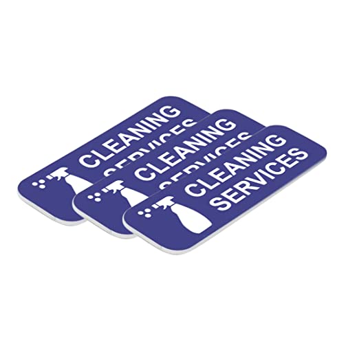 Cleaning Services 1 x 3" Name Tag/Badge, Blue, (3 Pack)