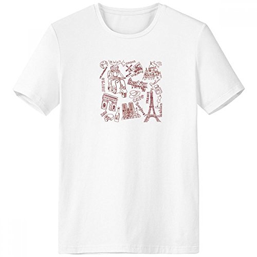 Cadeau Homme France Tour Eiffel et Louvre le t-shirt souvenir idéal à col rond