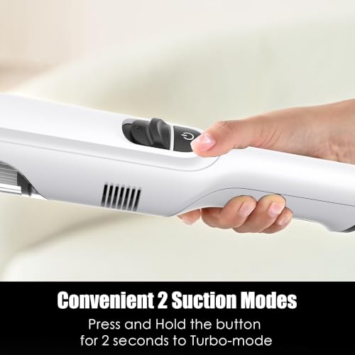 Image of Handheld Vacuum Cordless, Lightweight 1.4lb with Powerful Suction, Charging Dock, Single Touch Empty and Detachable Dust Cup, Portable Mini Car Vac for Home Office and Pet Hair (Linen White)