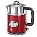 Russell Hobbs Hervidor de Agua Eléctrico Retro - 1,7 litros, 2400 W, Filtro Extraíble, Zona de Ebullición Rápida, Base de 360°, Indicador Nivel de Agua, Diseño Vintage, Inox., Rojo - 21670-70