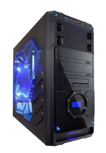 APEVIA X-Dreamer 4 ATX Mid Tower Gaming Case with 5 Fans, Blue Side