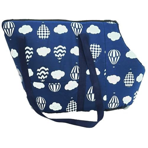 Bolsa de Transporte Pet e Cama Toca 2 em 1 Passeio Gato e Cachorro Impermeável com Zíper Azul Marinh