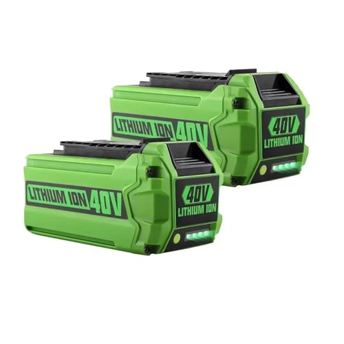 Baterías de 40 V, 6 Ah, de Iones de Litio, de Repuesto for cortacéspedes y Herramientas eléctricas, compatibles con GreenWorks G-MAX.(2pcs)