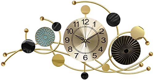 Grande horloge murale numérique 77x40 cm en fer forgé pour le salon