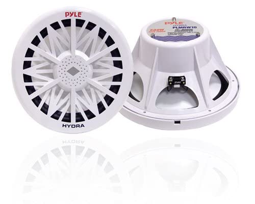 Pyle Plmrw8 8-Inch Outdoor Marine Audio Subwoofer - 400 Watt Single White Waterproof Bass Loud Speaker For Marine Stereo Sound System, Under Helm Or Box Case Mount In Small Boat, Water Vehicle #TOP4