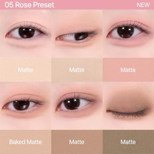 Image of CLIO Muse Master Eyeshadow Palette, Korean Royal Heritage Edition, Baked Cream Powder Formula, Soft Rose Mauve 6-Color with Matte & Shimmer for Daily Makeup, Safe for Sensitive Eyes (05 ROSE PRESET)