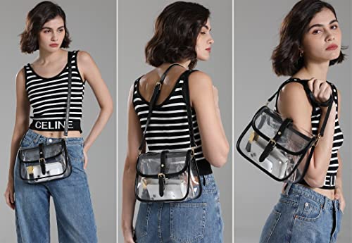 Y&R Direct Clear Saddle Crossbody Bag Gift for Women Clear Purses for Stadium Concert Gameday Magnetic Closure2
