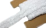JLIKA Stretch Lace Elastic - 12 Yards - 1 Inch Wide - Trim Lace for Headbands Weddings (White)