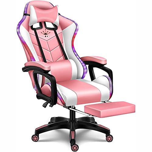 Sillas Gaming Rosa con Luces Marca GLTZEN