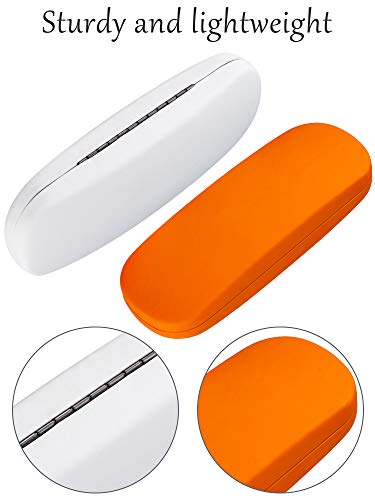 3 Pieces Hard Shell Glasses Eyeglasses Sunglasses Case With Eyeglass Cloth (Light Blue, White, Orange) #TOP2