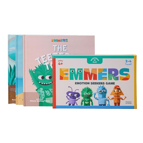 Emotional Learning Game & Books Bundle – Emotion Seekers Board Game + 3 Hardcover Children Books to Teach Social Skills, Emotion Regulation & Empathy – Educational Gift – Ages 4+