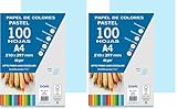 Dohe - Folios Azul Pastel (100 uds.) - Papeles A4 (21x29, Encuadernación (Paquete de 2)