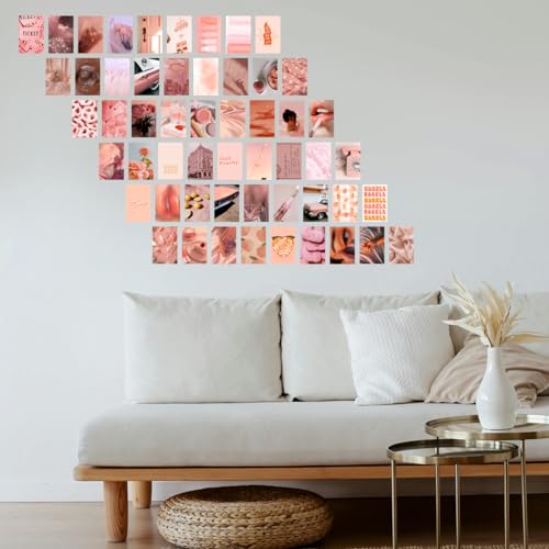 Image of SAW Pink Aesthetic Posters - Pack of 54 | 4 x 6 Inches | Aesthetic Artwork | Wall Decor for Living Room, Bedroom, Home and Office