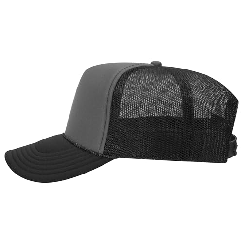 Image of OTTO Polyester Foam Front 5 Panel High Crown Mesh Back Trucker Hats in 97, Bulk, Wholesale