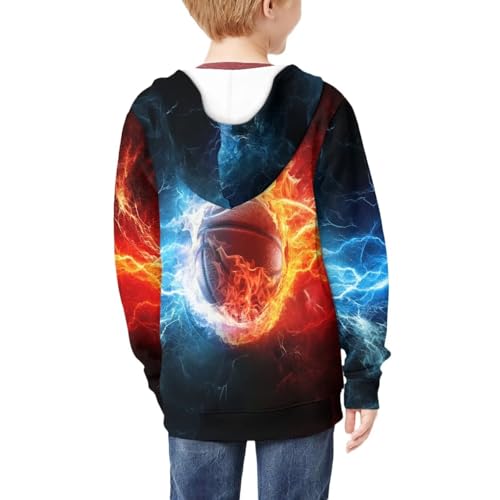 Image of Unisex Zipper Sweatshirt Boys Girls Hooded with 2 Pocket Pullover Hoodies for 6-16Y Kids