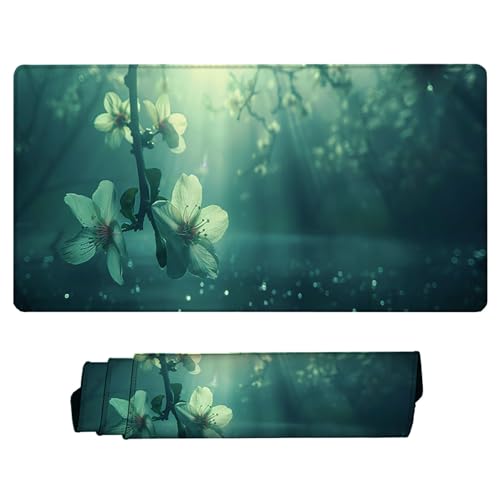 Bosson de prune tapis de souris noir et blanc tapis de souris 800x300 base en caoutchouc la vitesse et la précision optimisé pour les capteurs