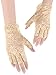 Skylety Lace Gloves for Women 1920s Fingerless Floral Gloves for Halloween Costume Opera Tea Party Wedding Bridal Dress up(Lace,Nude Color)