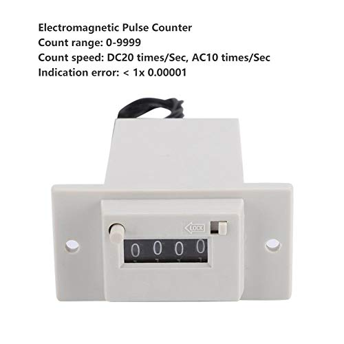 Image of Pulse Counter, 4 Digit Mechanical Electromagnetic Industrial Totalizer DC12V Powered for Water Meter Systems Electricity Monitoring Production Line Automation Industrial Applications