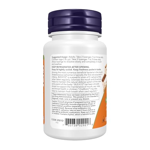 Image of Now Foods OralBiotic, 60 Lozenges