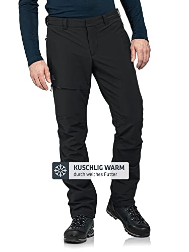 Schöffel Herren Pants Koper1 Warm M, gefütterte Wanderhose mit 4 Wege-Stretch, robuste Thermohose mit vorgeformten Knien, schnelltrocknend und geruchshemmend, black, 52