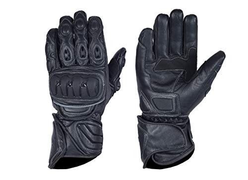 Mbsmoto Mbg25 Sports Rider Moto Touring de protection cuir Gants longs, noir Cover