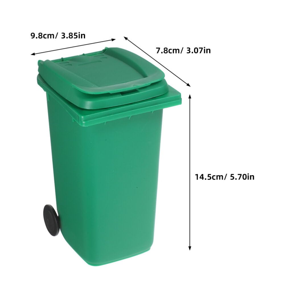 EXCEART 5-Pack Mini Desktop Trash can with Lid Multifunctional Slim Waste Basket and Pencil Holder Small Storage Organizer for Office and Kitchen Table