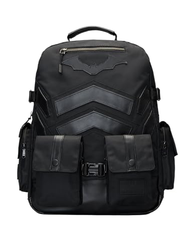Image of The Souled Store Batman: Gotham Gear Backpack | Heavy Duty Water-Resistant Laptop Bag | Multi-Compartment Travel Rucksack for Men, Women & College Students | Official DC Comics Merchandise