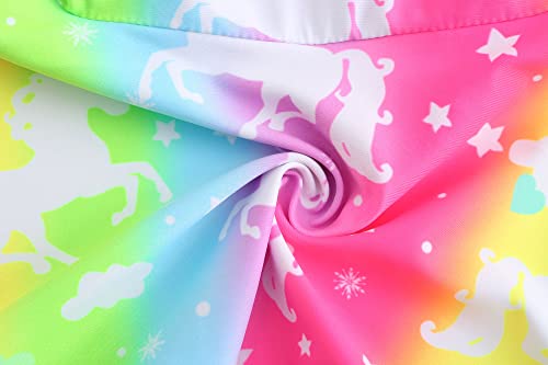 Image of Girls One Piece Rainbow Unicorn Swimsuit Stars Print Swimwear Bathing Suit
