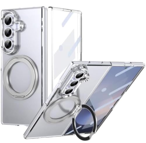PLUK Elite Series for Samsung Galaxy Z Fold 7, MagSafe Compatible Magnetic Cover, Slim Clear Protective Case, Shockproof Anti-Scratch Back Cover for Galaxy Z Fold 7 - Silver Transparent
