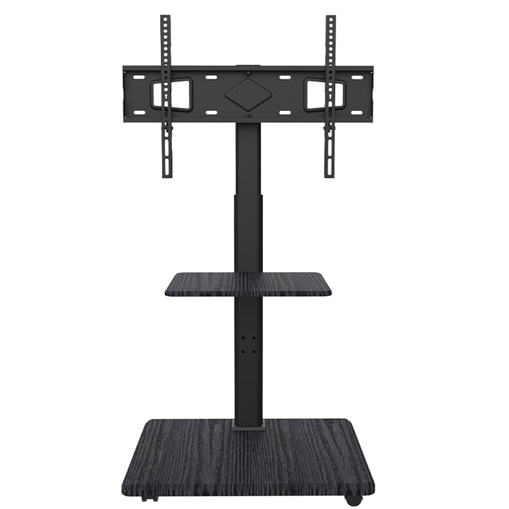 Delphos mobiler TV Ständer mit Ablage, TV ca. 32-70 Zoll / 45 kg, viele VESA-Größen, Höhe variabel montierbar bis ca. 130 cm, schwarz, TV-Standfuss, XTR-FS4010