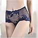 JOAU Women's Invisible Seamless Bikini Underwear Full Coverage Hollowed Out Panties Mesh See Through Embroidered Briefs Blue