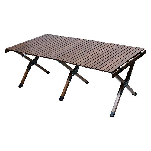 茶色のウッドロールテーブル