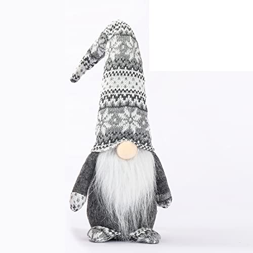 BENGZAN GNOME en Peluche De Noël Fait À La Main Maison Quatre Saisons Suédois Nain Statue Père Noël Elfe Noël Vacances Décor À La Maison Cadeau 16 Pouces-Light Grey||16inch Cover