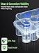 Leng Ke 2-Pack Peptide Case for Fridge, 3ml Vial Holder for Refrigerator, 24-Slot Insulin & Peptide Holder Each, Transparent 1-3ml Vial Storage Case for Diabetic Care